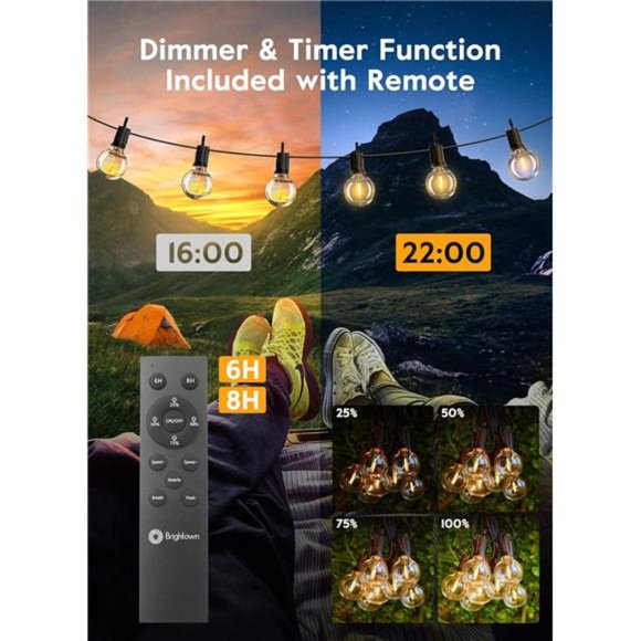 Outdoor String Lights with Remote, 38Ft(28+10) Patio Lights Outdoor Waterproof - Picture 4 of 7